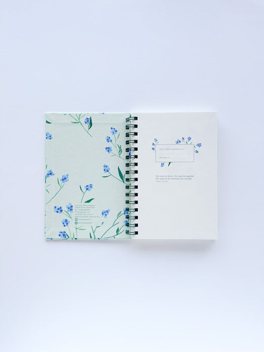 Caderno Hortênsias Argolas - Alma em Papel