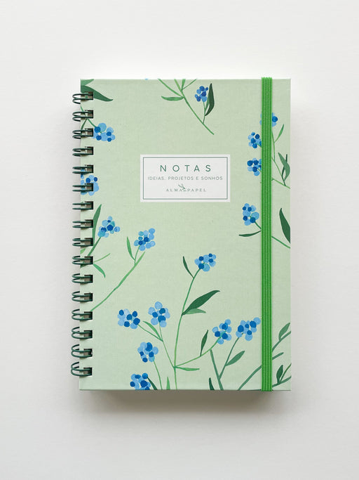 Caderno Hortênsias Argolas - Alma em Papel