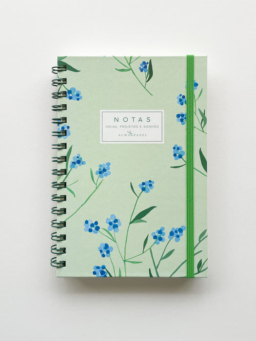Caderno Hortênsias Argolas - Alma em Papel