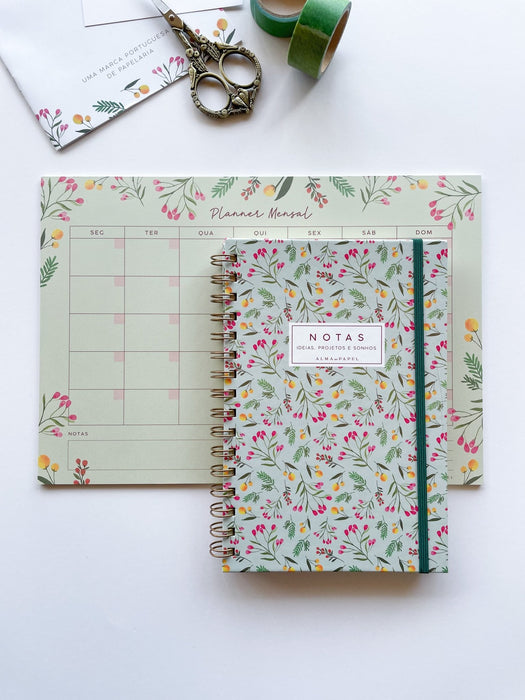 Pack Caderno e Planner Silvestre Verde - Alma em Papel