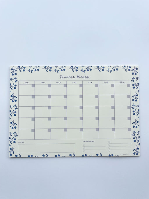 Planner Mensal Azulejo - Alma em Papel