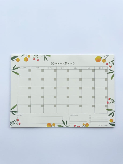 Planner Mensal Limões - Alma em Papel