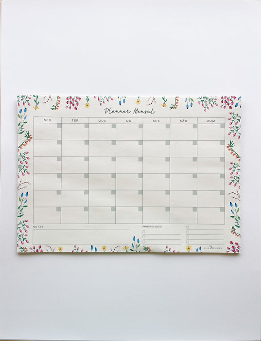 Planner Mensal Primavera - Alma em Papel