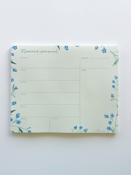 Planner Semanal Hortênsias - Alma em Papel